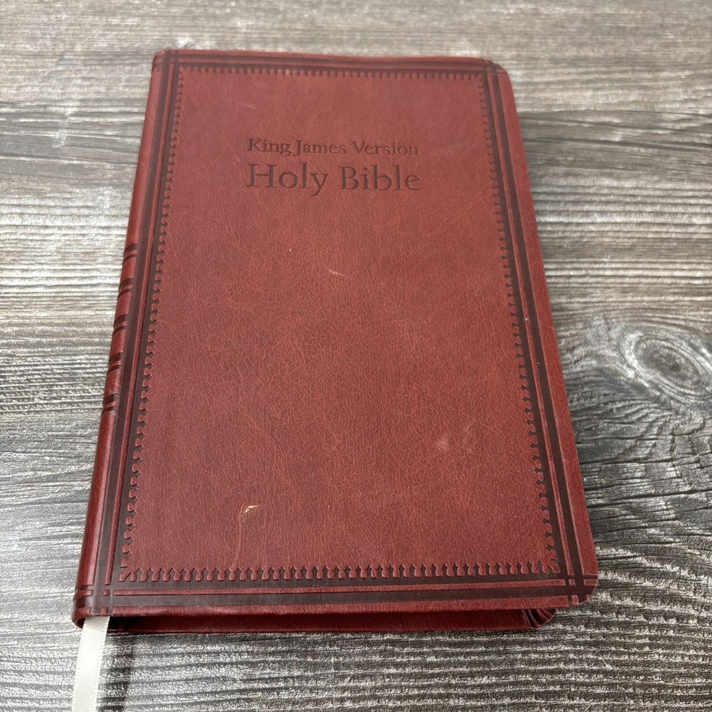 Holy Bible King James Version KJV Red Letter Faux Leather Burgundy Barbour Text